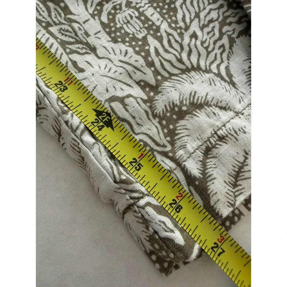 Desmond & Dempsey Women's Linen Palm Tree Pants 6 H&M Tropical Print Beach Vacay